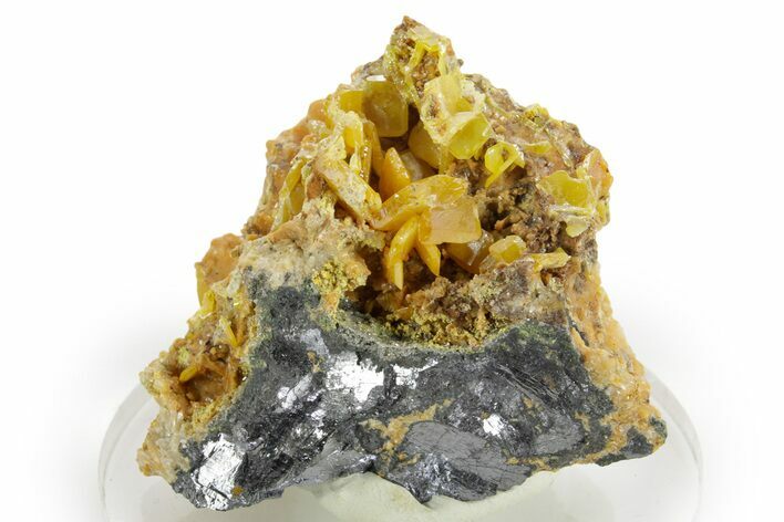 Bright Yellow Wulfenite on Dolomite - Morocco #375154
